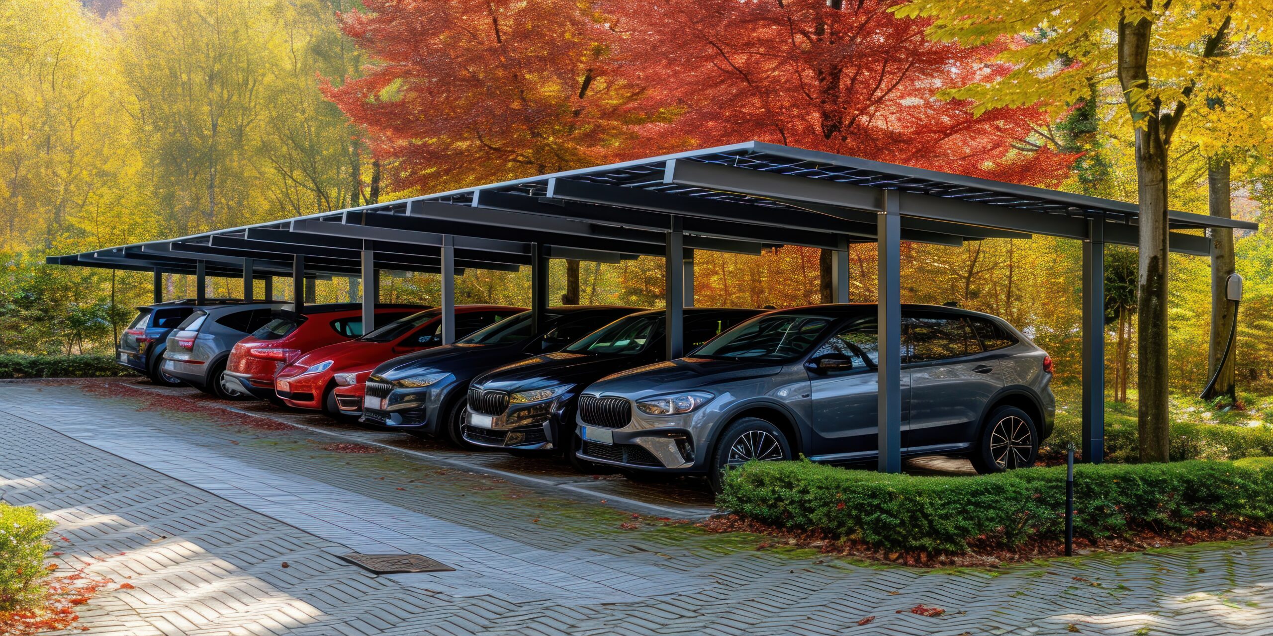 solar carport is equipped parking public vehicles generative ai scaled